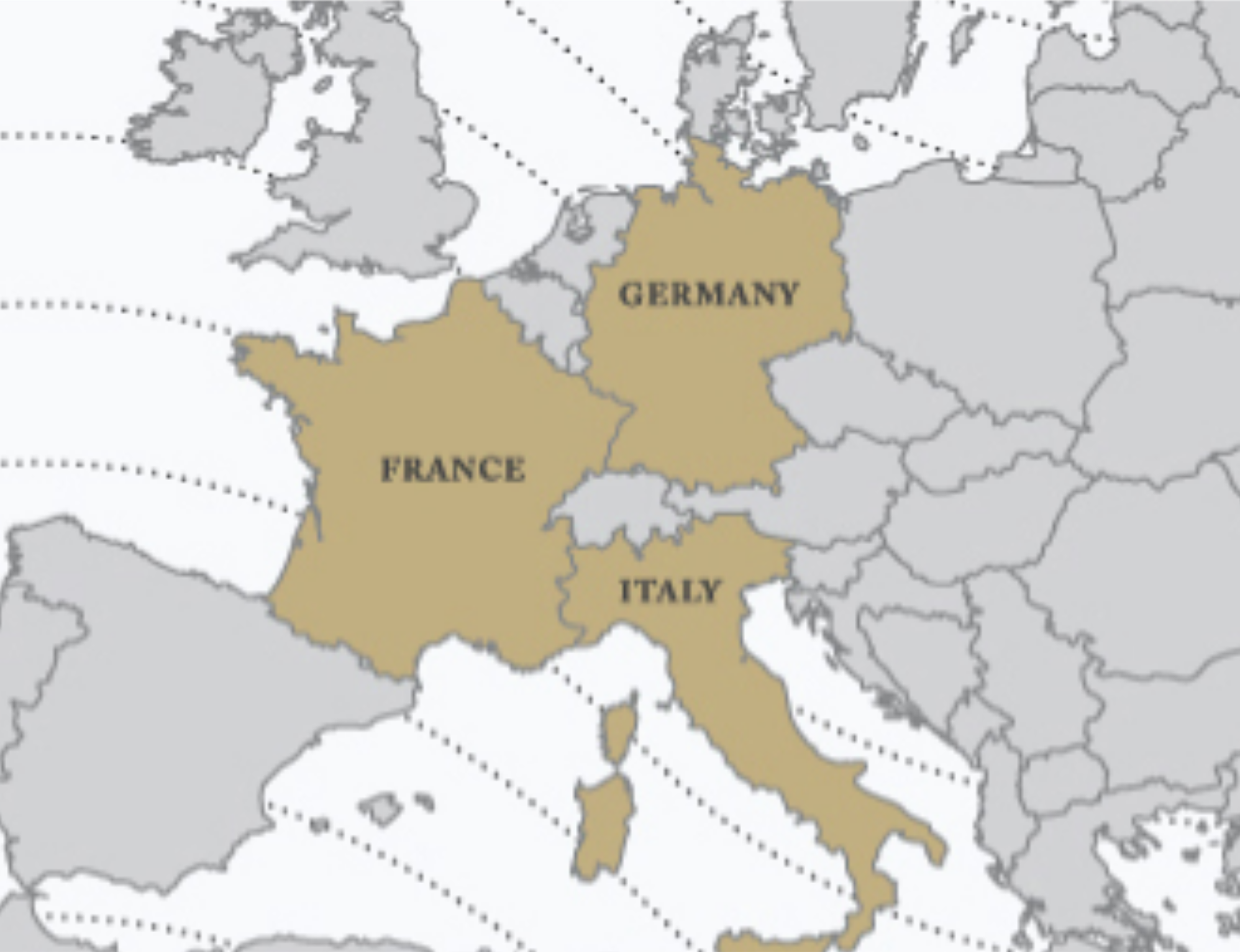 Italy, France and Germany